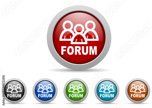 forum vector icon set