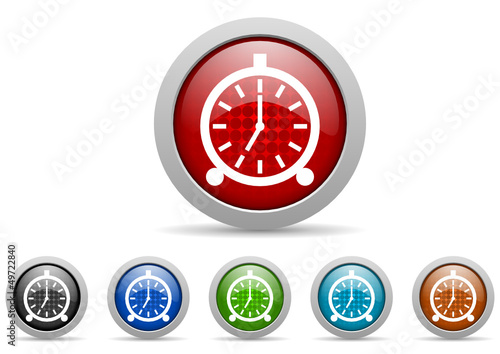 alarm vector icon set