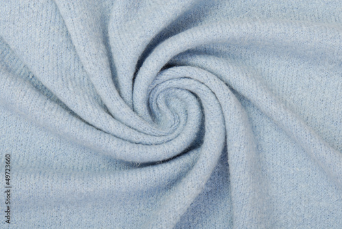 Blue knitted fabric.