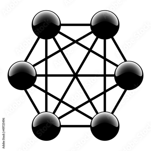 Fully Connected Network Topology isolated on white background