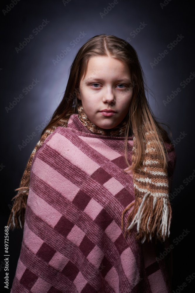 Portrait of a miserable little girl Portrait of a miserable little girl