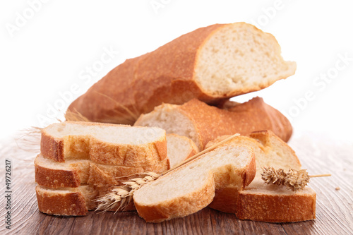 bread on wood background