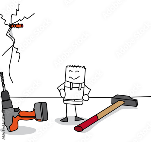 Personnage qui vient de rater ses travaux