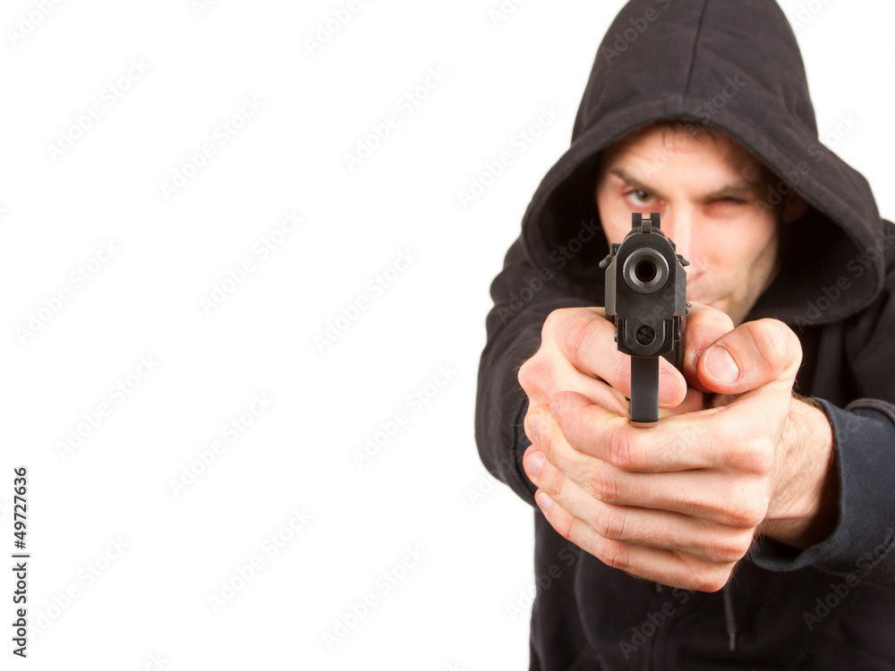 Man with a gun Man with a gun