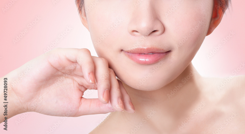 Obraz premium Female lips closeup