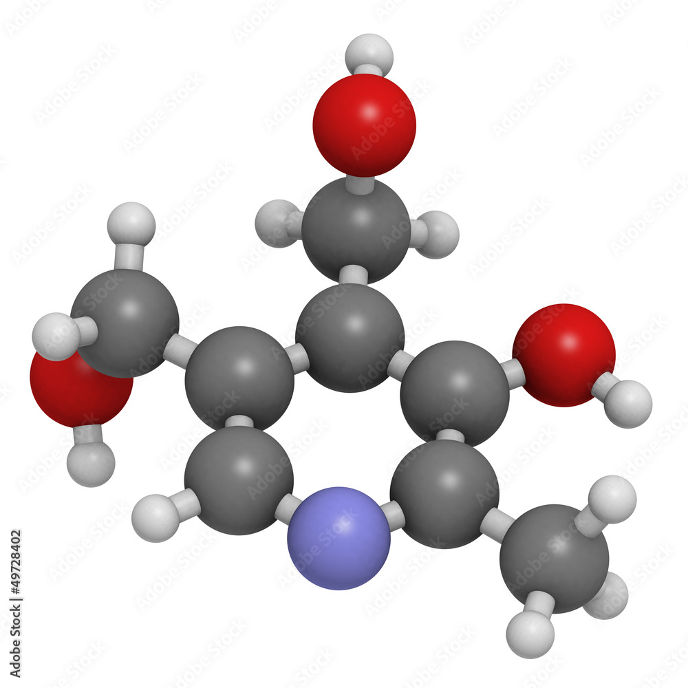 Vitamin B6 (pyridoxine) molecule Vitamin B6 (pyridoxine) molecule