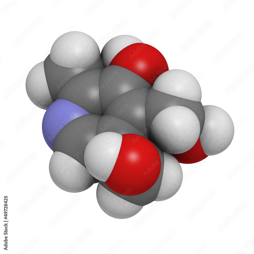 Vitamin B6 (pyridoxine) molecule Vitamin B6 (pyridoxine) molecule