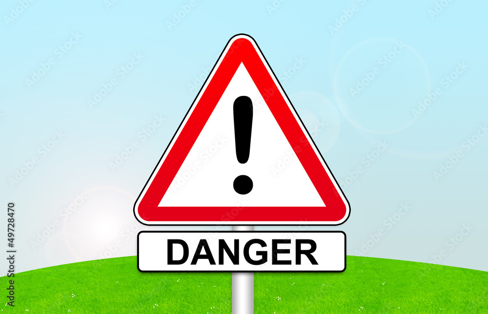 panneau attention danger Stock Illustration | Adobe Stock