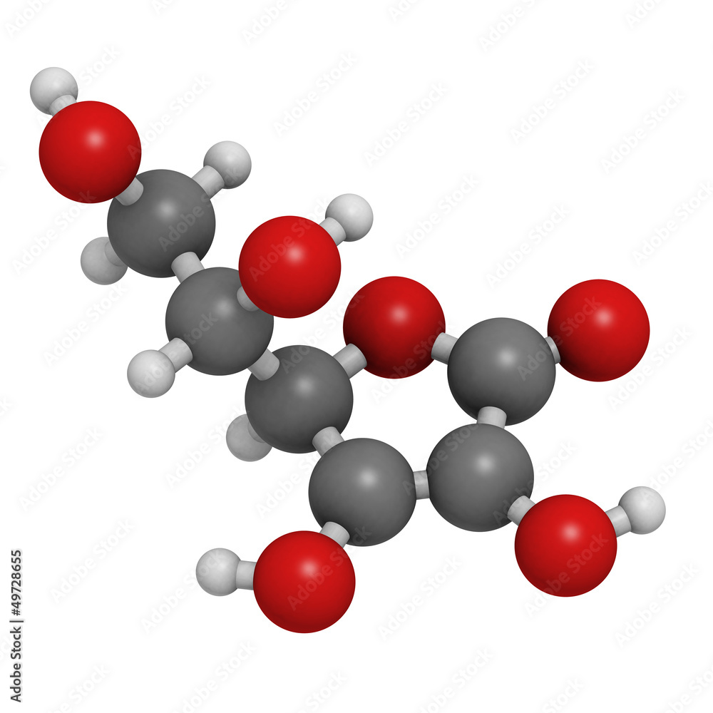 Vitamin C (ascorbic acid) molecule Vitamin C (ascorbic acid) molecule