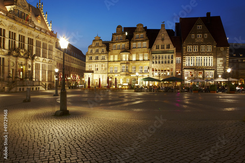 Bremen - Rathausplatz am Abend