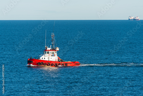 Tugboat at sea