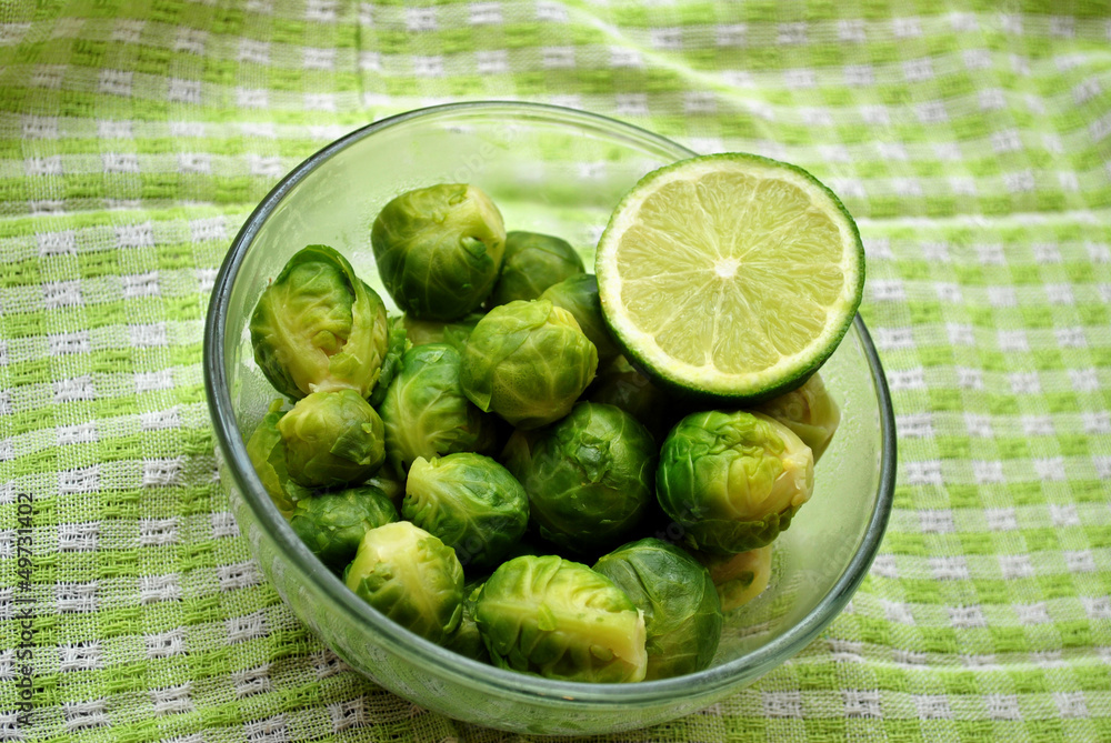 Brussel Sprouts with a Slice of Lime Brussel Sprouts with a Slice of Lime