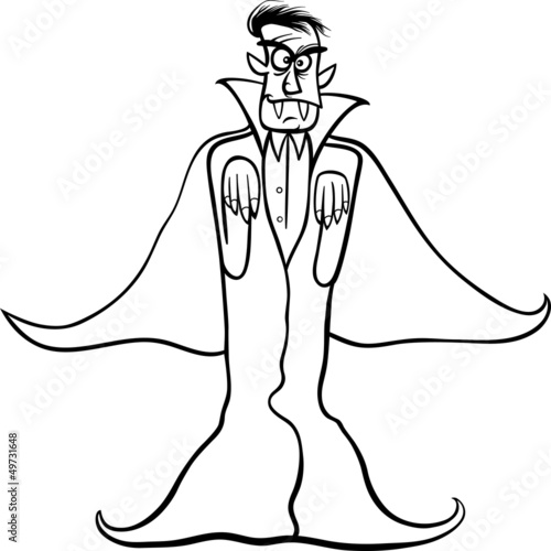 dracula vampire cartoon for coloring book