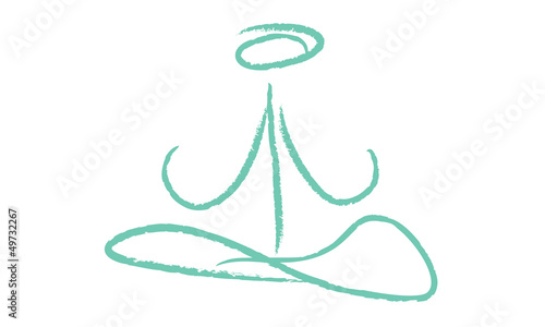 Yoga logo simple bleu