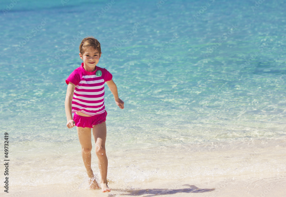 Cute Girl on Family Beach vacation