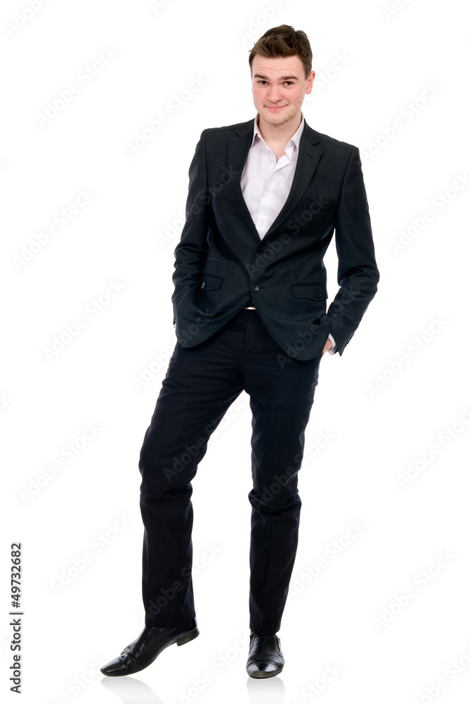 Full length of a cheerful business man standing Full length of a cheerful business man standing