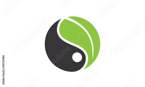Concept ying-yang feuille