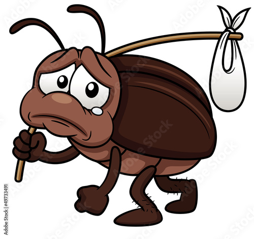 illustration of cockroach cartoon get out