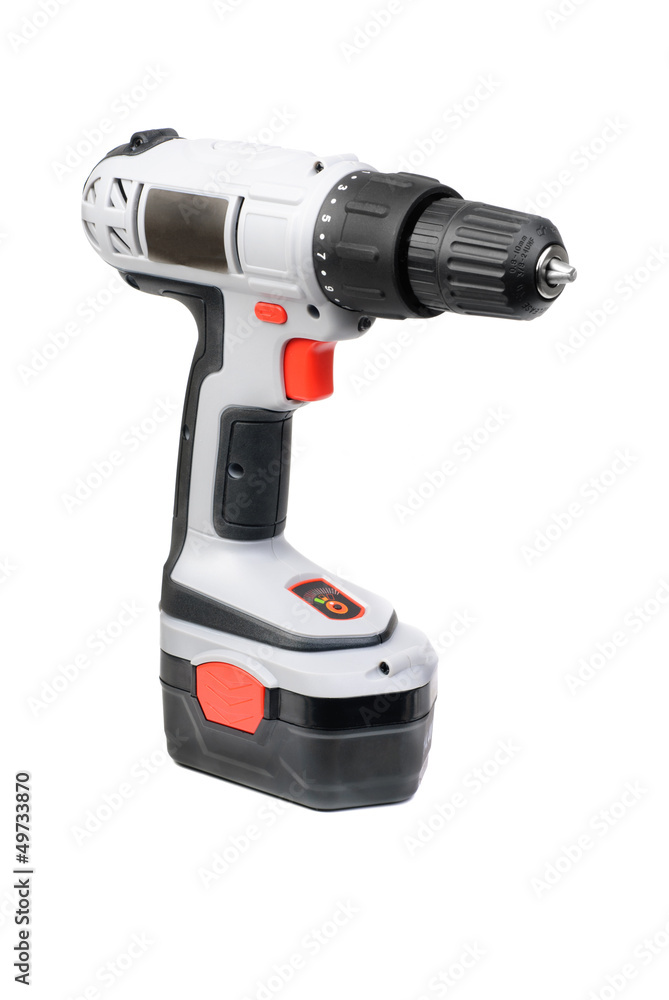 Battery screwdriver isolated on white background Battery screwdriver isolated on white background