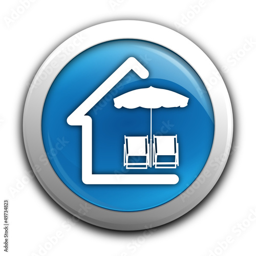 vacances sur bouton bleu