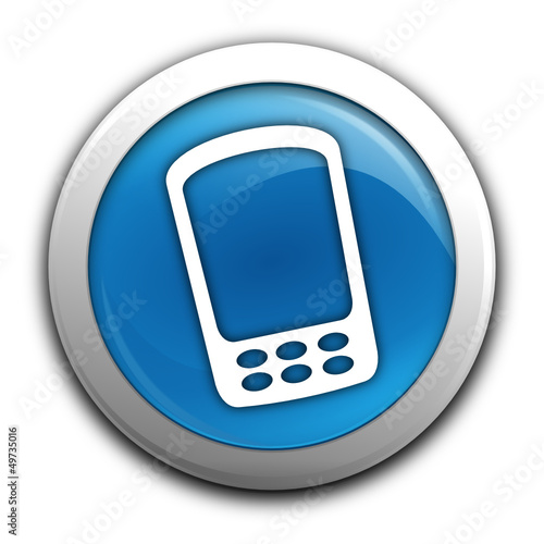 smartphone sur bouton bleu