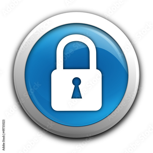 sécurisé sur bouton bleu