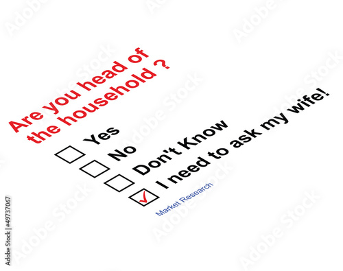 questionnaire asking head of household