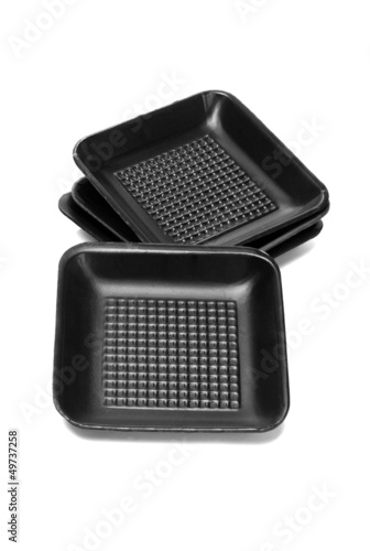 Fototapeta Naklejka Na Ścianę i Meble -  Disposable Black Styrofoam Trays