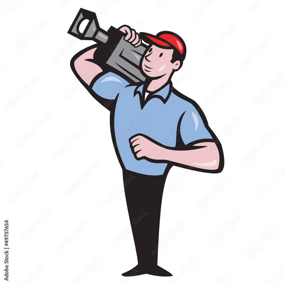 Cameraman Film Crew Carry Camera Cameraman Film Crew Carry Camera