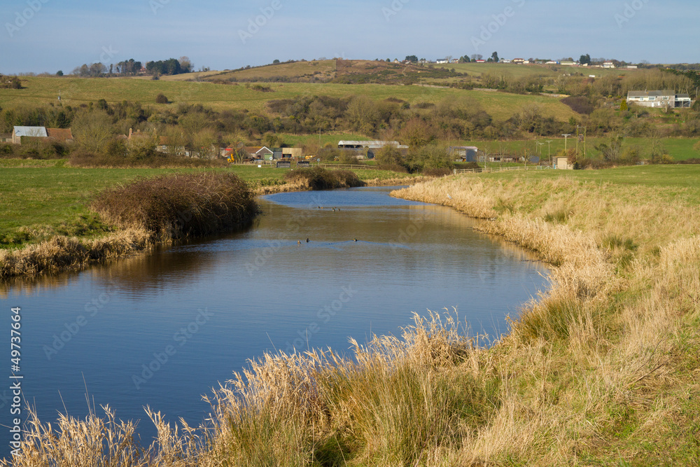 Fototapeta premium River Axe in Somerset England near Bleadon
