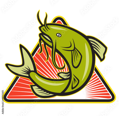 Catfish Fish Jumping Cartoon