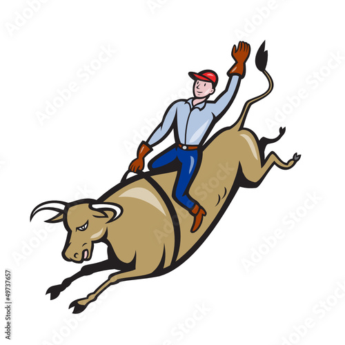 Rodeo Cowboy Bull Riding Retro