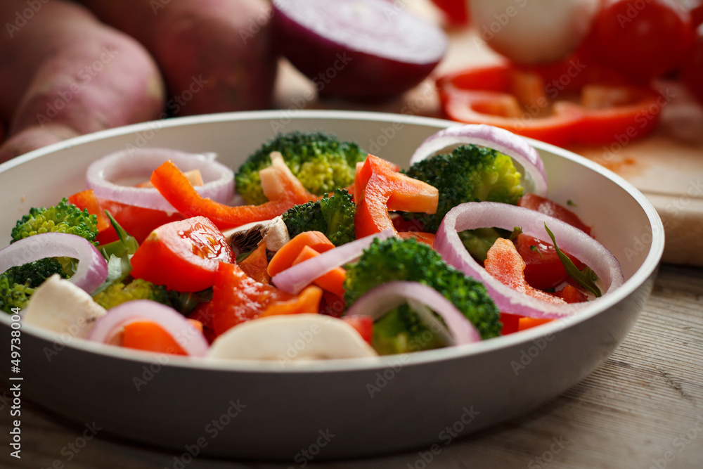 Cooking mixed vegetables