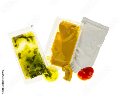 Billede på lærred Condiment packets