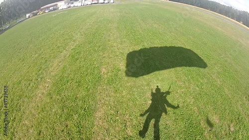 Parachute approach and landing.