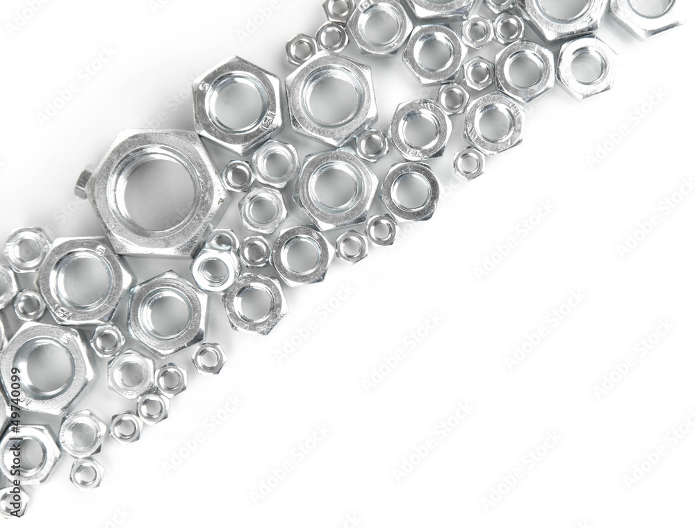 Screw nuts isolated on white Screw nuts isolated on white