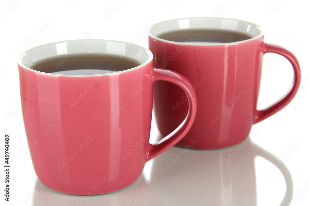 Cups of tea isolated on white Cups of tea isolated on white