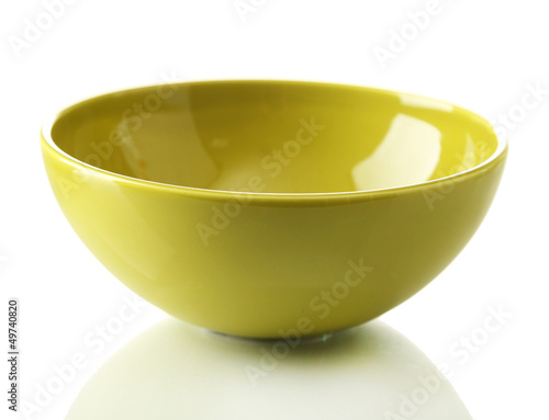 Green bowl, isolated on white