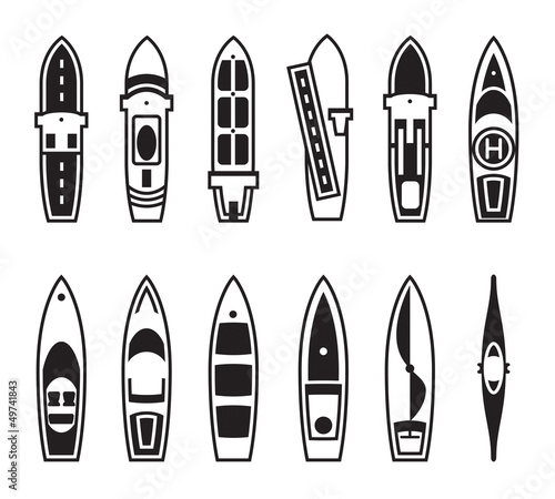 Sea ships and boats from above - vector illustration
