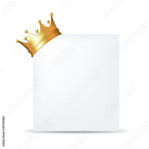 Golden Crown On Blank Card