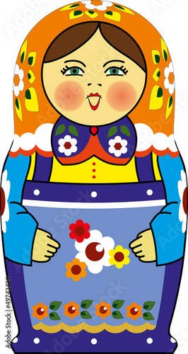 matreshka doll isolated on white