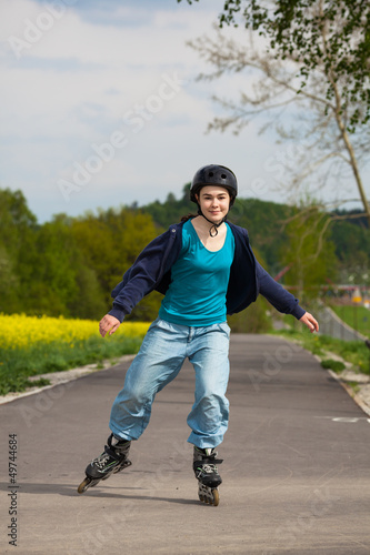 Girl rollerblading