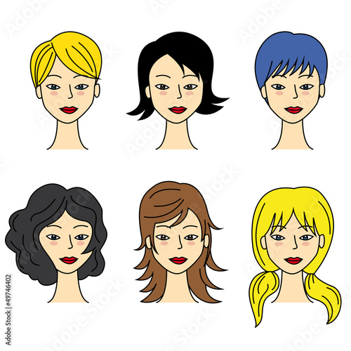 set of vector hair styling