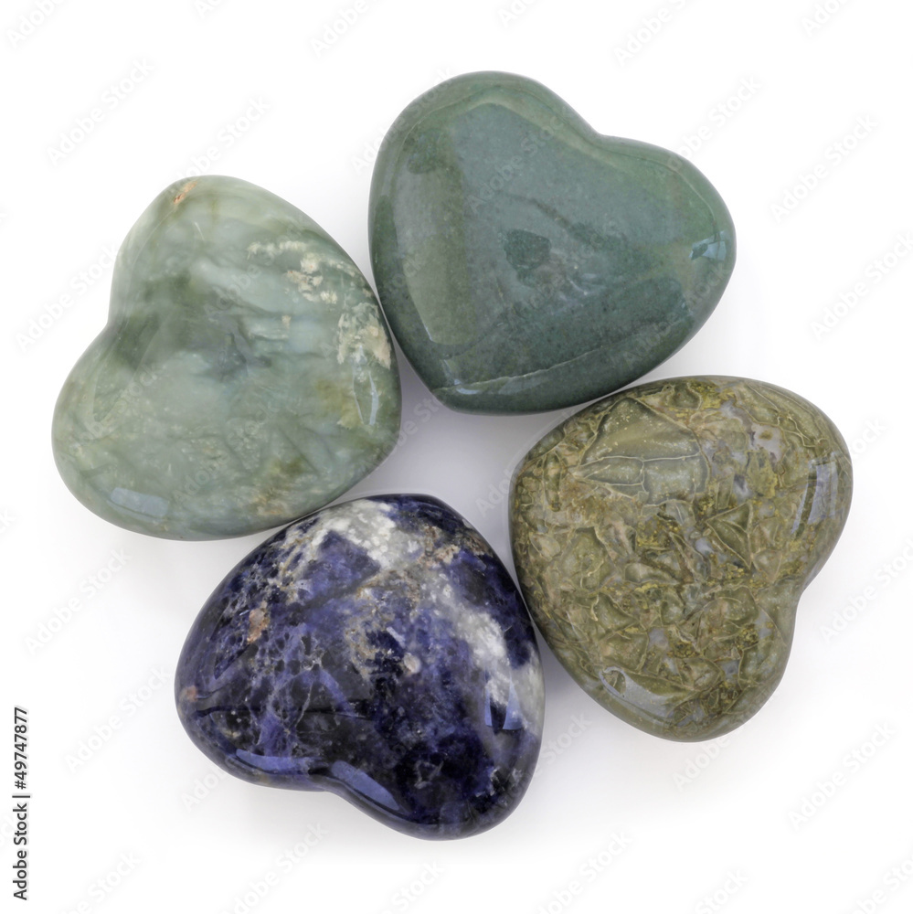Four Crystal Puff Hearts Four Crystal Puff Hearts