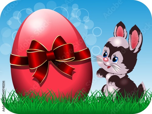 Rabbit with easter egg
