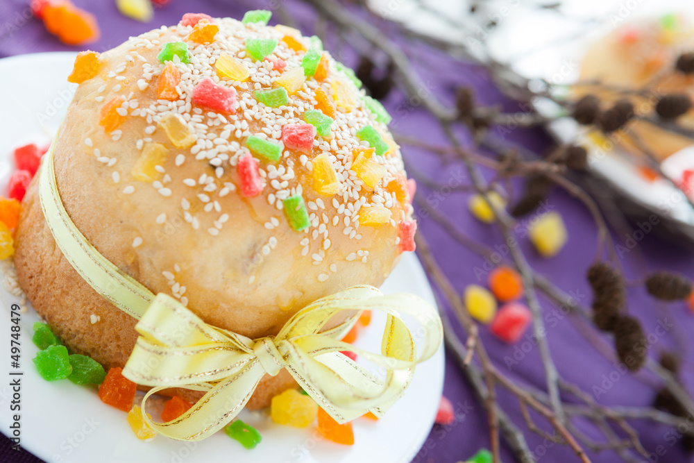 Obraz premium Easter baking, big biscuit cake