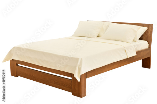 bed on white photo