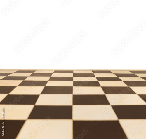Fotobehang Chessboard in perspective with a blank area for text