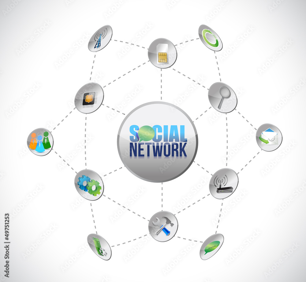 social media network connection illustration social media network connection illustration