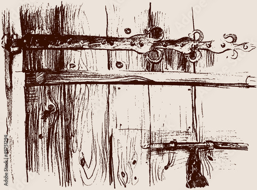 fragment of a wooden door